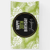 グリーンパーム葉ズ雨森パターン誕生日 横断幕 (縦)