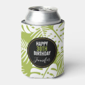 グリーンパーム葉ズ雨森パターン誕生日 缶クーラー (缶正面)