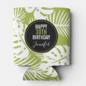 グリーンパーム葉ズ雨森パターン誕生日 缶クーラー (裏面)