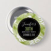グリーンパーム葉ズ雨森パターン誕生日 缶バッジ (正面&裏面)