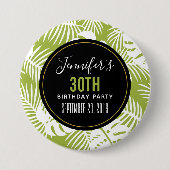 グリーンパーム葉ズ雨森パターン誕生日 缶バッジ (正面)