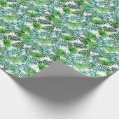 グリーンパーム葉デザイン ラッピングペーパー (角)