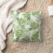 グリーンパーム葉 |モノグラム クッション (ブランケット)