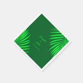 グリーンパーム離れズトロピカルフォレストグリーン結婚ズ スタンダードカクテルナプキン (角)