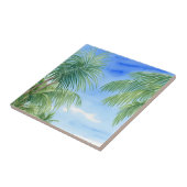 グリーンパーム離れツリーブルースカイウォーター色 タイル (側面)