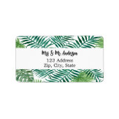 グリーンパーム離れ熱帯差出人住所 ラベル (正面)