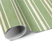 グリーンパ葉インヴィンテージストライプラッピング紙 ラッピングペーパー (ロールコーナー)