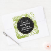 グリーンパ葉ームのジャングルパタ結婚ーン感謝していズ スクエアシール (封筒)