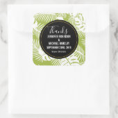 グリーンパ葉ームのジャングルパタ結婚ーン感謝していズ スクエアシール (バッグ)