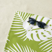 グリーンパ葉ームの雨林のパタパーソナライズされたーン ビーチタオル (インサイチュ)