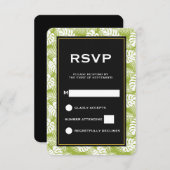 グリーンパ葉ームの雨林パターンウェディングRSVP 出欠カード (正面/裏面)