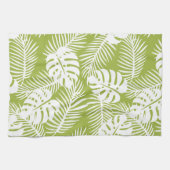 グリーンパ葉ームズ雨林パターン キッチンタオル (横)