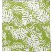 グリーンパ葉ームズ雨林パターン シャワーカーテン (正面)