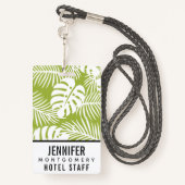 グリーンパ葉ームズ雨林パターン バッジ (裏面ランヤード)