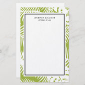 グリーンパ葉ームズ雨林パターン 便箋 (正面/裏面)