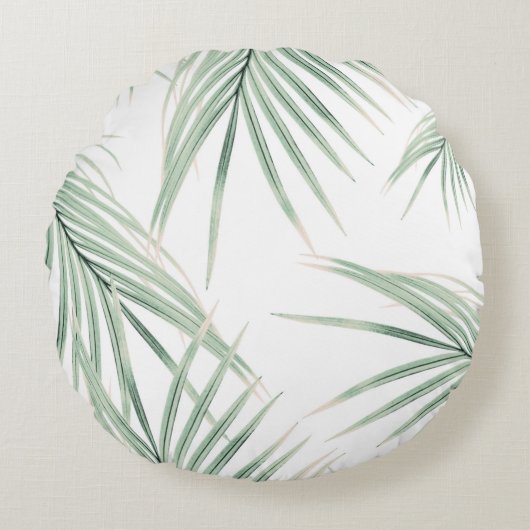 グリーンパ葉ームーの夢#3 #tropical #decor #art ラウンドクッション (正面)