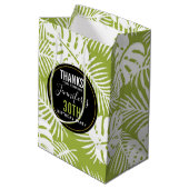 グリーンパ葉ームージャングルパターン誕生日感謝してい ミディアムペーパーバッグ (裏面アングル)