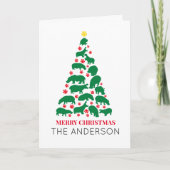 グリーンヒッポクリスマスツリーレッドポー カード (正面)