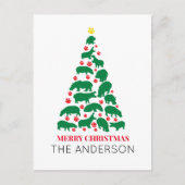 グリーンヒッポクリスマスツリーレッドポー ポストカード (正面)