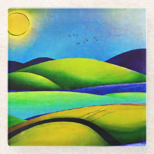 グリーンヒルズランドスケープ ガラスコースター (正面)