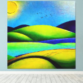 グリーンヒルズランドスケープ キャンバスプリント (インサイチュ (ウッドフロア))