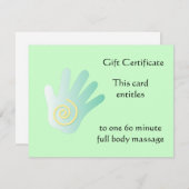 グリーンヒーリングハンドギフト証明書 (正面/裏面)