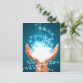 グリーンヒーリングハンドチャクラ霊気エナジーzen yoga ポストカード (スタンド正面)