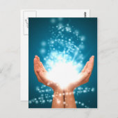 グリーンヒーリングハンドチャクラ霊気エナジーzen yoga ポストカード (正面/裏面)