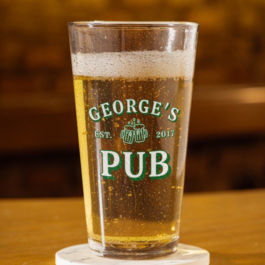 グリーンビアグラスあなたのパブの年を確立 タンブラーグラス