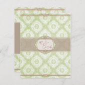 グリーンビクトリアダマスク披露宴カード エンクロージャーカード (正面/裏面)