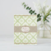 グリーンビクトリアダマスク披露宴カード エンクロージャーカード (スタンド正面)
