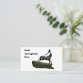 グリーンビジネスカードでジョッキーを跳び上げる 名刺 (スタンド正面)