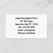 グリーンビジネスカードでジョッキーを跳び上げる 名刺 (裏面)