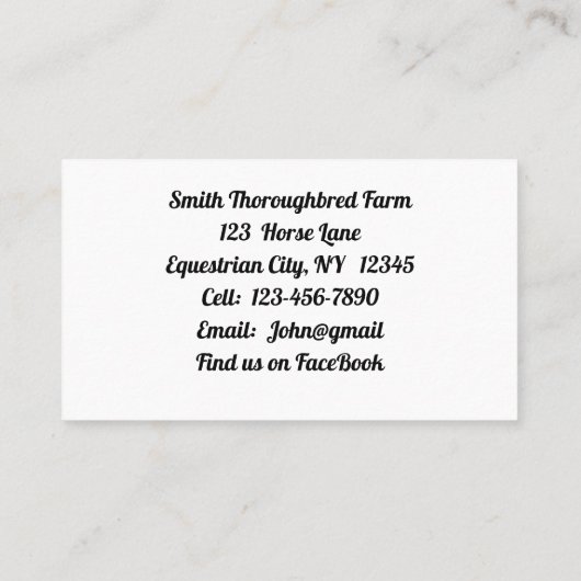 グリーンビジネスカードでジョッキーを跳び上げる 名刺 (裏面)