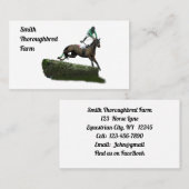 グリーンビジネスカードでジョッキーを跳び上げる 名刺 (正面/裏面)