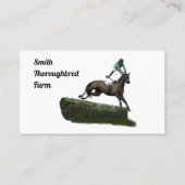 グリーンビジネスカードでジョッキーを跳び上げる 名刺 (正面)