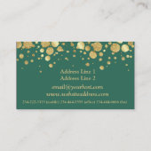 グリーンビジネスカード上のゴールドフォイル紙吹雪 名刺 (裏面)