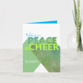 グリーンビジネスターコイズホリデークリスマスカード 招待状 (正面)