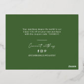 グリーンビジネスロゴありがとうございましたパッケージ挿入 箔招待状ポストカード (裏面)
