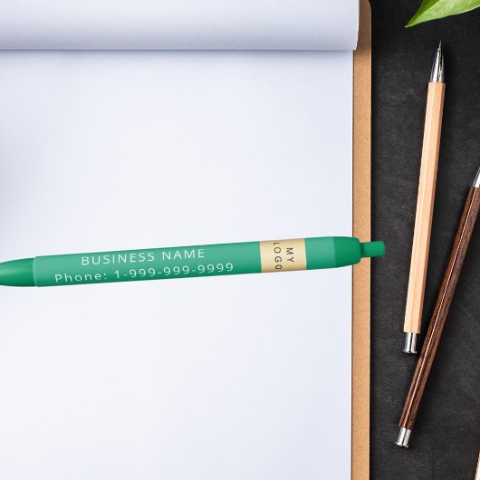 グリーンビジネス会社のロゴ名の電話番号 黒ボールペン