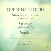 グリーンビジネス営業時間サイン | 窓用シール ウィンドウサイン (シート3)