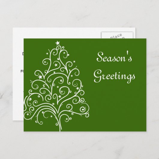グリーンビジネス季節のごあいさつのクリスマスツリー シーズンポストカード (正面/裏面)