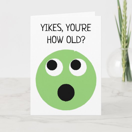 グリーンビックおもしろいル顔絵文字誕生日 カード (正面)