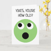 グリーンビックおもしろいル顔絵文字誕生日 カード (黄色い花)