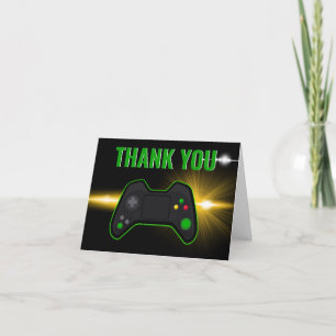 グリーンビデオゲームの誕生日折りたたみ式感謝カード サンキューカード