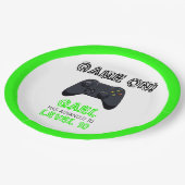 グリーンビデオゲームトラック誕生日 ペーパープレート (アングル)