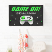 グリーンビデオゲーム誕生日パーティー 横断幕 (インサイチュ)