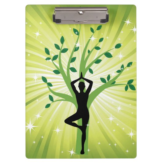 グリーンビューティフルヒーラーヨガヨギチャクラエネルギーチ クリップボード (正面)