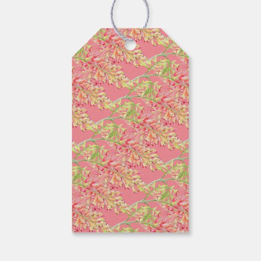 グリーンビラの水色のフローラ結婚のコーラルホワイト ギフトタグ (裏面)