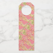 グリーンビラの水色のフローラ結婚のコーラルホワイト ボトルネックタグ (裏面)